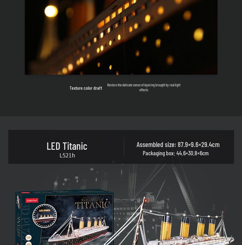 Titanic 3D Jigsaw Puzzle Ship Model - Handmade Gift for Girlfriend