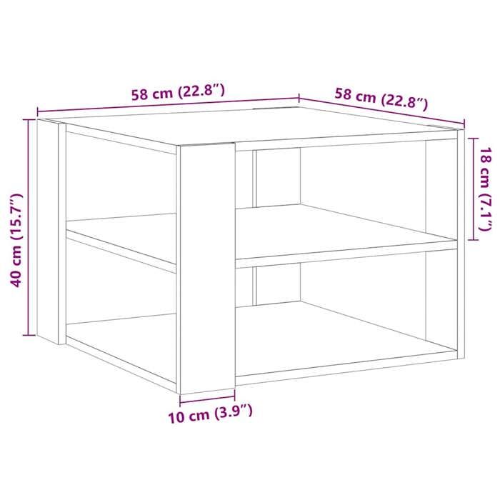 VidaXL Coffee Table Old Wood 58x58x40 Cm Engineered Wood, Side Table, Living Room Table, Side Table, End Table 856496