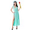 Cosplay Women Knitted Statue Of Liberty Outfit For Halloween Stage Performance