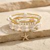 Fashion Multilayer Stacked Bracelets Set for Women Bohemian Shell Starfish Crystal Beaded Bracelet Summer Beach Party Jewelry