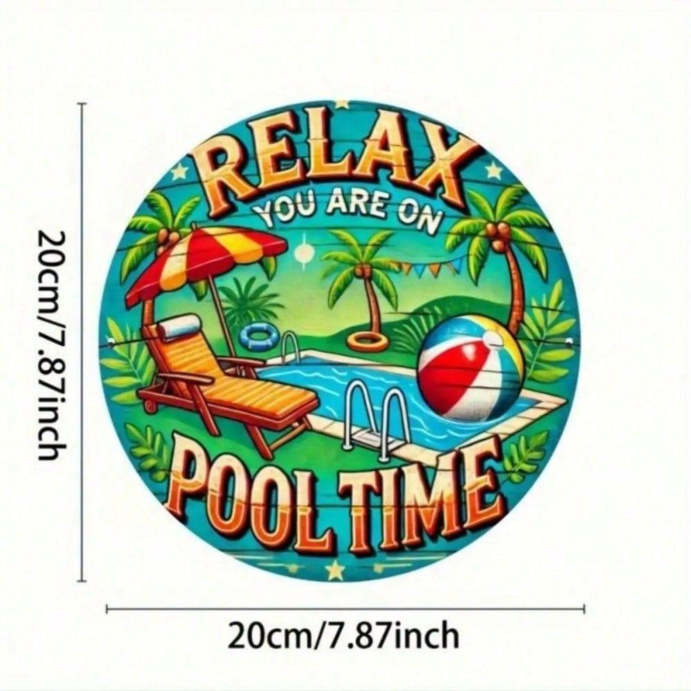 

Metal Poster Tropical Wall Art 1PC Pool Bar Patio Decor