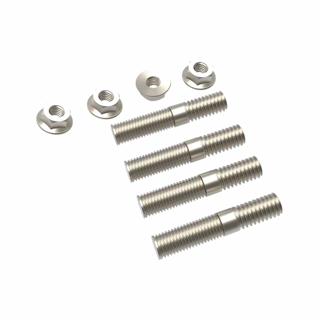 Exhaust Port Studs Nuts Kit Fit for 1984-2015 Harley Sportster,Big Twin (Replace #16715-83) (Pack of 4 Pairs Studs&Nuts)