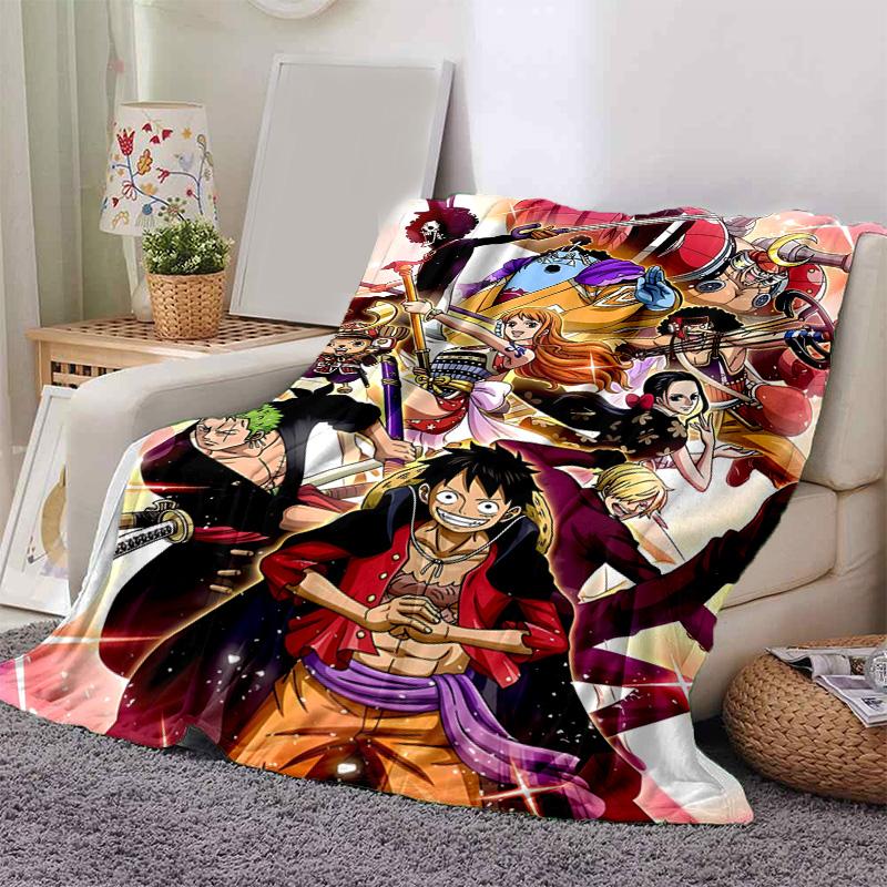 1pc One Piece Adventure Soft Throw Blanket Flannel All Season Light Weight Living Room/Bedroom Warm Blanket. M7270129