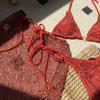 Women's 3 Piece New Glitter Mesh Bikini Set Sexy Halter Tie Triangle Swimsuit Sheer Mesh Mini Skirt Cover Up Summer Beach Swimwear