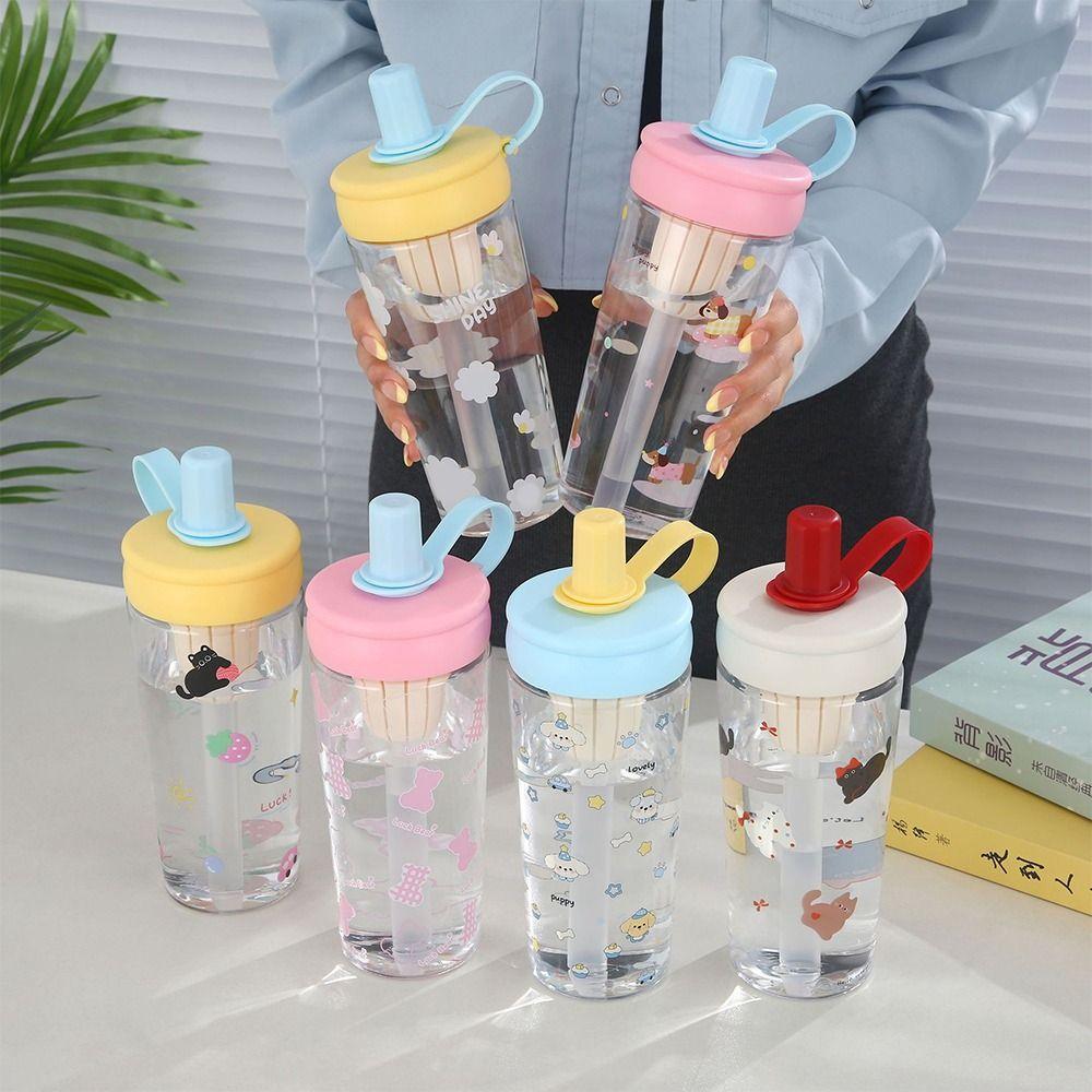 Portable 700ml Straw Cup Drinkware Animal Cup With Lid Straw Large Capacity Coffee Cup for Juice Milk