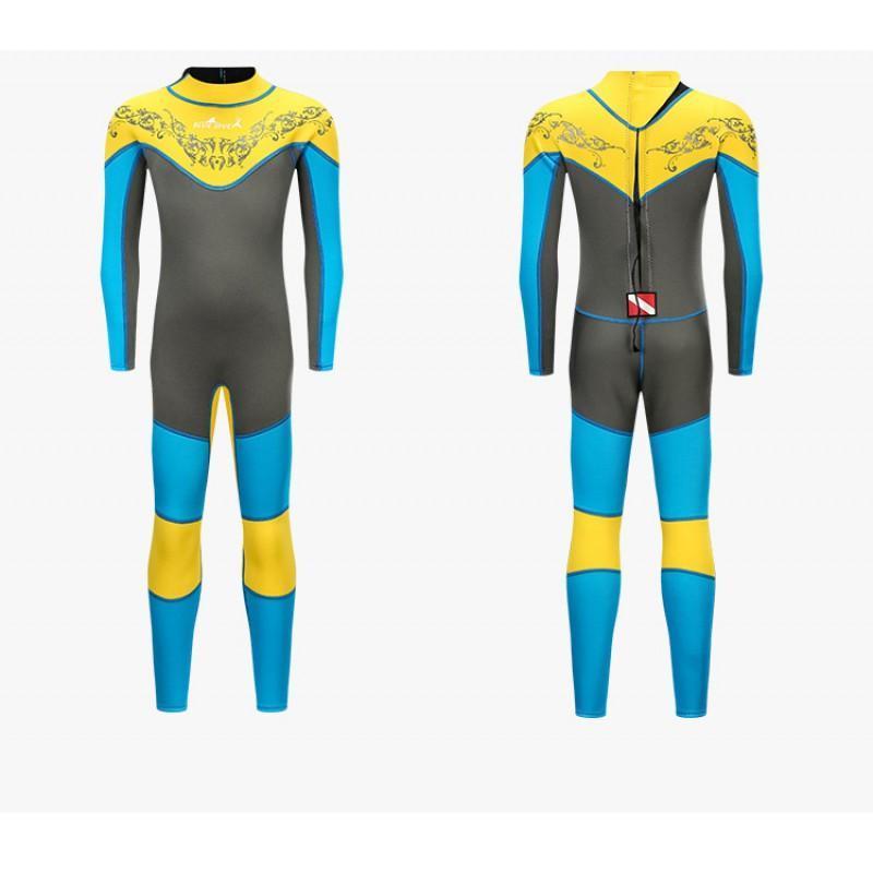 Kids Thermal Wetsuit Diving Swimming Warm Chloroprene Neoprene Full Body Suit Long Sleeve Pants Unisex