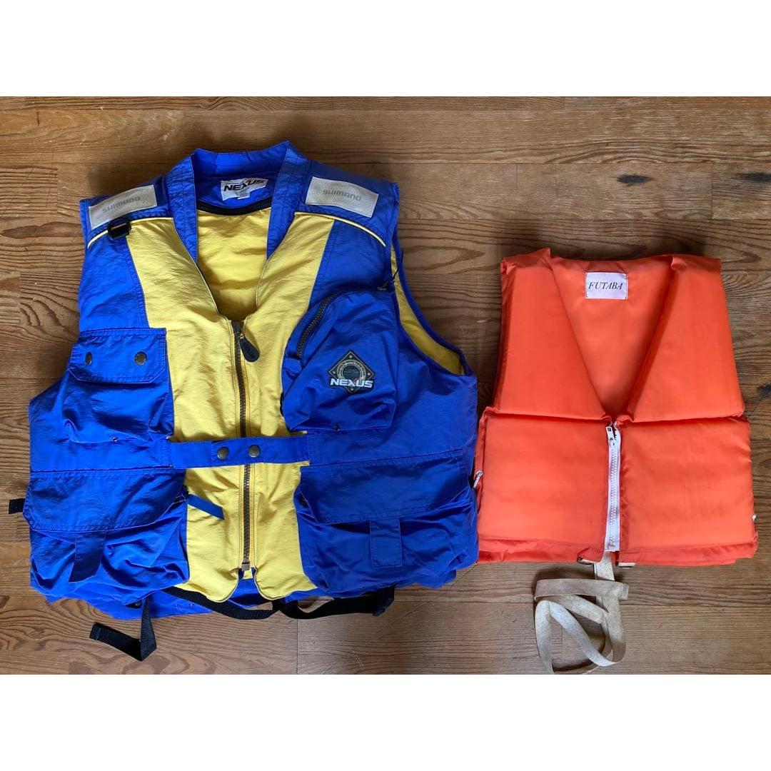 Used Shimano NEXUS fishing life jacket (set with children s)