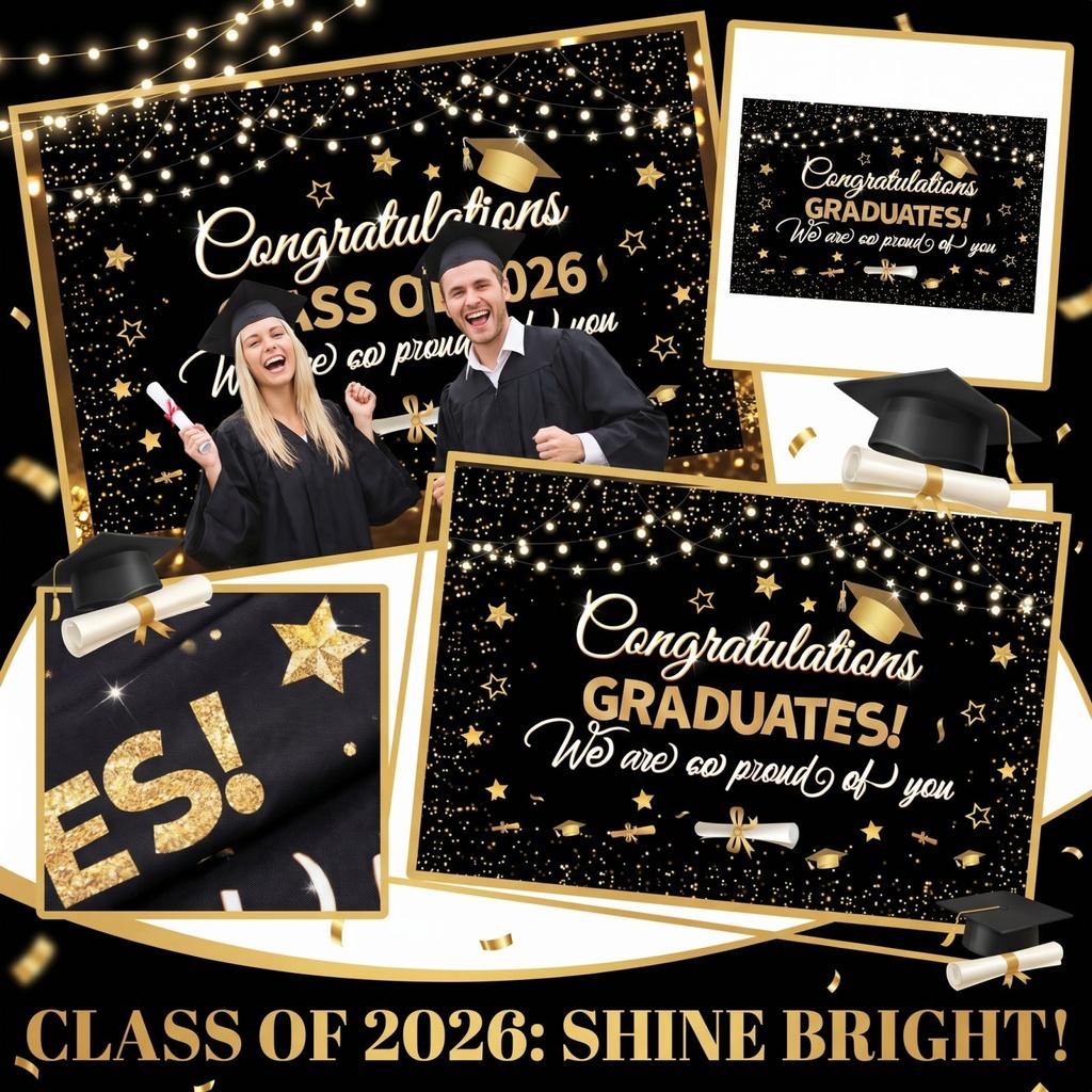 Graduation Background Cloth 2026 Graduation Event Party Decoration Hanging Cloth Banner