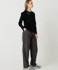 The Studio K Round Slit Silket Cotton Long Sleeve T-Shirt (Black)