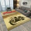 Retro plyšový koberec Indian Motorcycles, okna v ložnici, domácí dekorační koberec u postele, dárek pro muže na motocykly pro těžký provoz