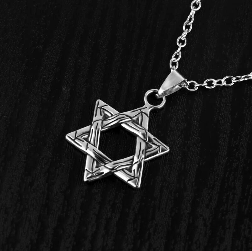 Star of David Necklace Shield Magen David Hexagram Six Point Star Double-sided Amulet Religion Symbol Israel Jewish Jewelry