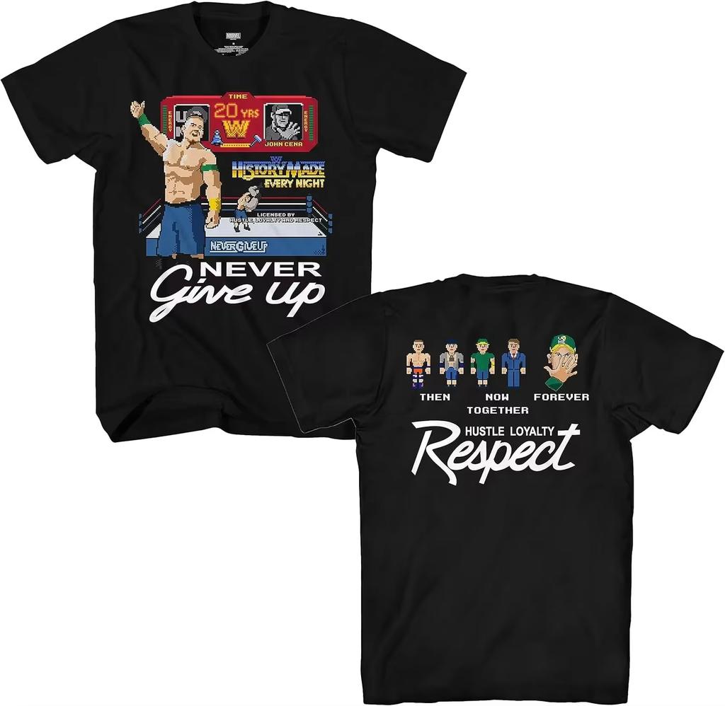 New John Cena Then Now Forever 8 Bit Adult TShirt Men Women Cotton Tees CrewNeck T Shirts Printing Clothes Breathable Tshirt