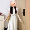 New Seaside Vacation French V-neck White Dress Children's Summer Small Temperament Waist Dress