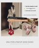 Mary Jane Women's High Heels, 2025 Autumn Collection: Shallow Wedding Shoes with French Cross Strap and Thick Heel.
