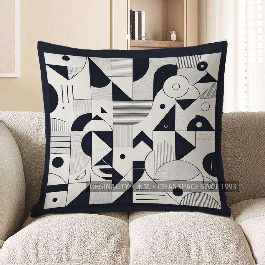 2D Modern Geometric Pattern Digital Print Pillow Covers Pattern Cushion Cover Suitable For Sofa Bedroom Car Pillow Cover