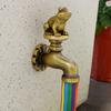 Faucet Ornament Resin Frog Figurine Creative Animal Rainbow Faucet Statue for Garden Home Decoration