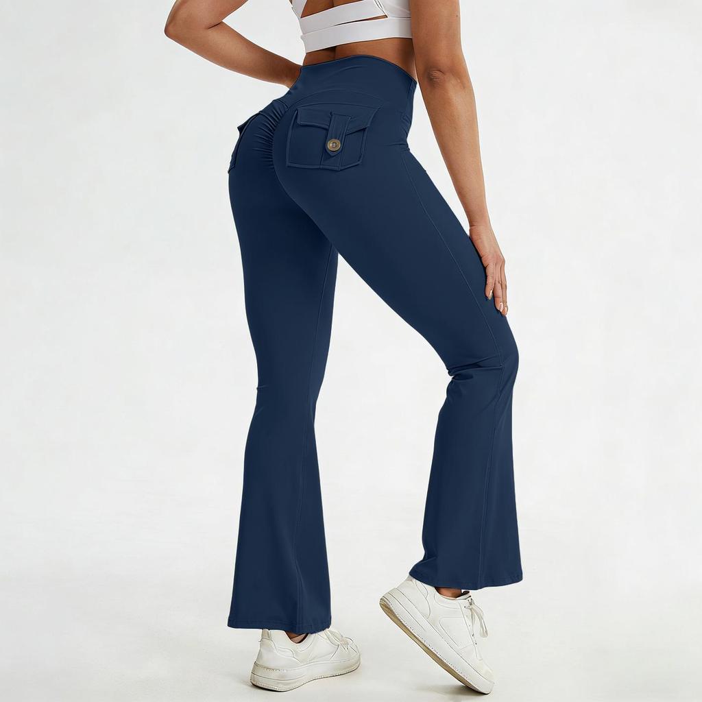 Zakvormige Micro Flare Yogabroek met Sneldrogend, Huidachtig Gevoel & Heup-Optillend Ontwerp - Fitness Sportbroek