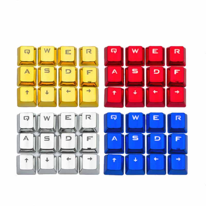 Clearance Sale 12 Keys Electroplated Backlight Keycap PBT Backlit Translucent Metallic Mechanical Keycaps for Cherry MX Keyboard