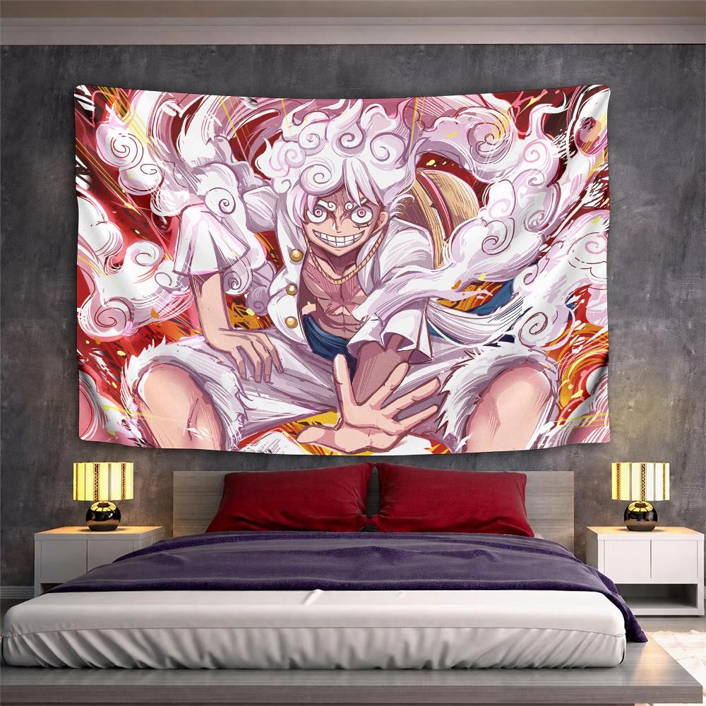 Energetic white-haired anime character design Patterned tapestry for bedroom and living room home decor sofas.