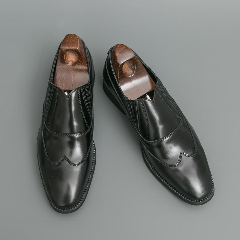 

Luxury Designer Trend New Slip on Patchwork Loafter Men s Pointed Wedding Shoes Male Formal Dress Footwear Zapatos Hombre 38 чорний