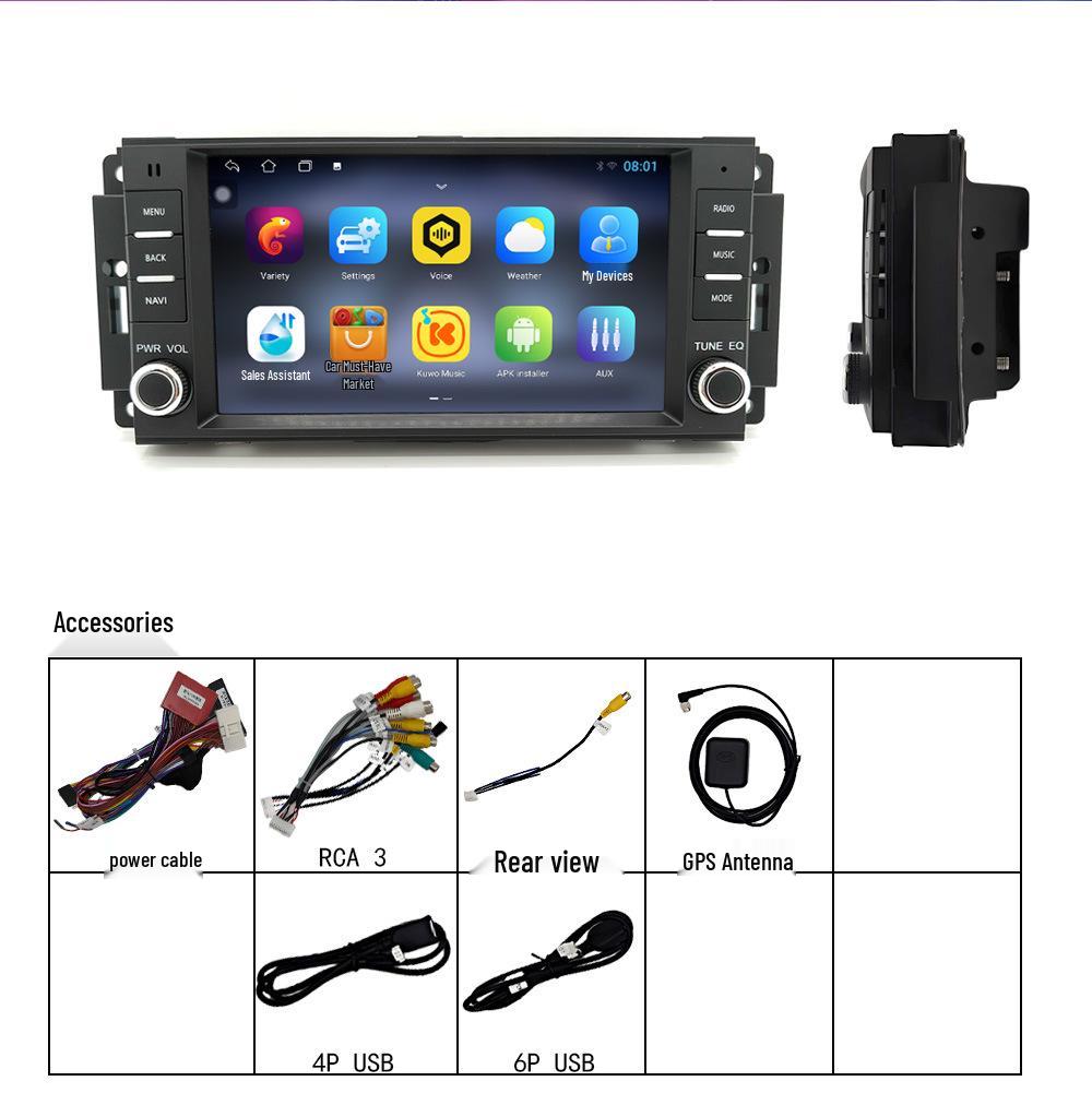 7-дюймовая универсальная Android-навигация для Jeep Compass с Bluetooth и беспроводным CarPlay TS7-2+64G (wifi version 4-core)