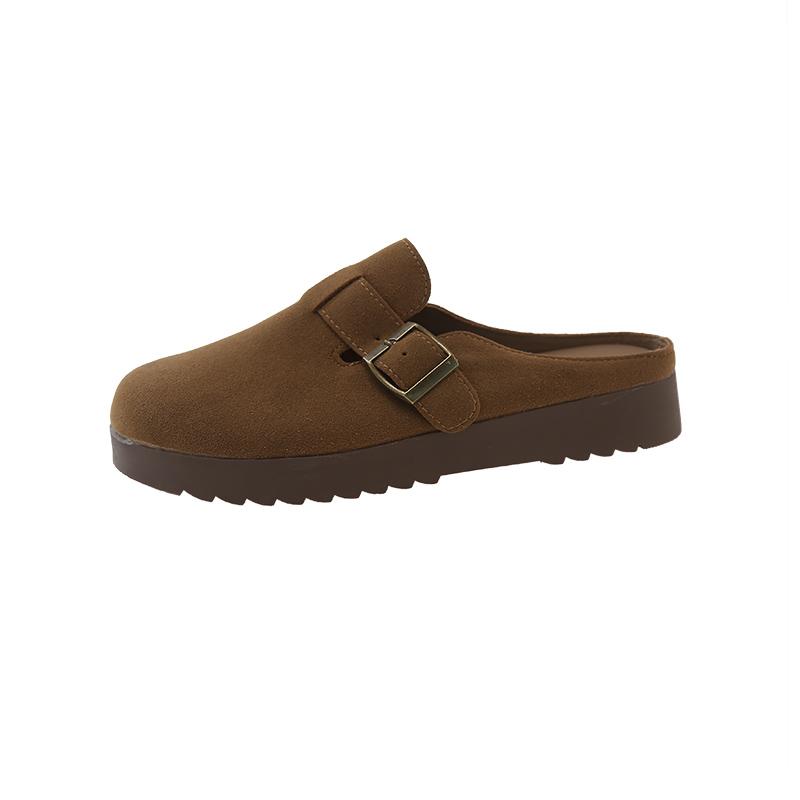 

Модные женские тапочки из искусственной замши на плоской подошве Birken, осенние винтажные туфли-мюли с закрытым носком, женские тапочки на мягкой пробковой подошве для отдыха на природе 40 жёлтый