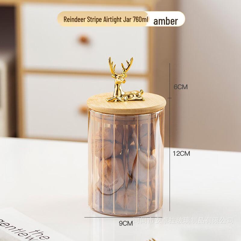 UOSU Nordic Deer Head Glass Storage Jar