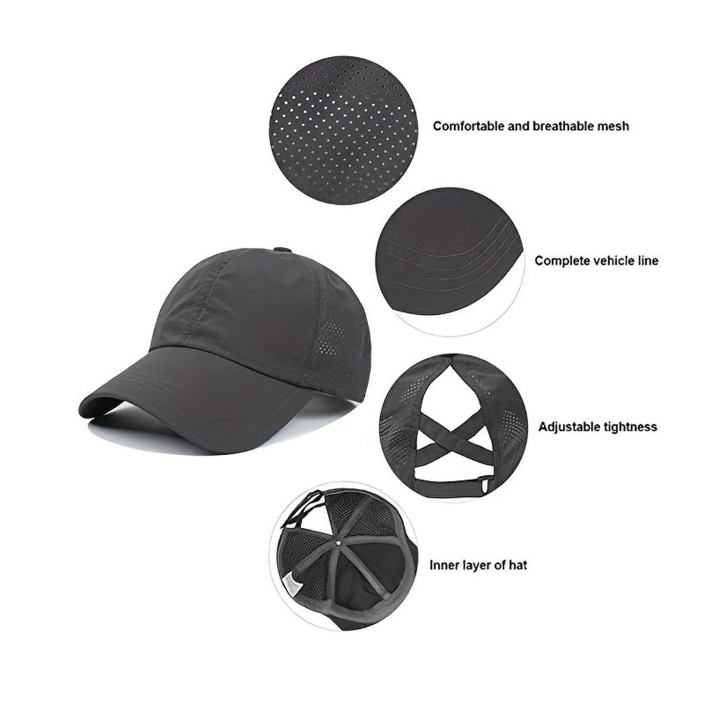 Summer Quick Drying Men's Ponytail Baseball Hat Sunscreen Hat Women's Sports Hat Camping Hat