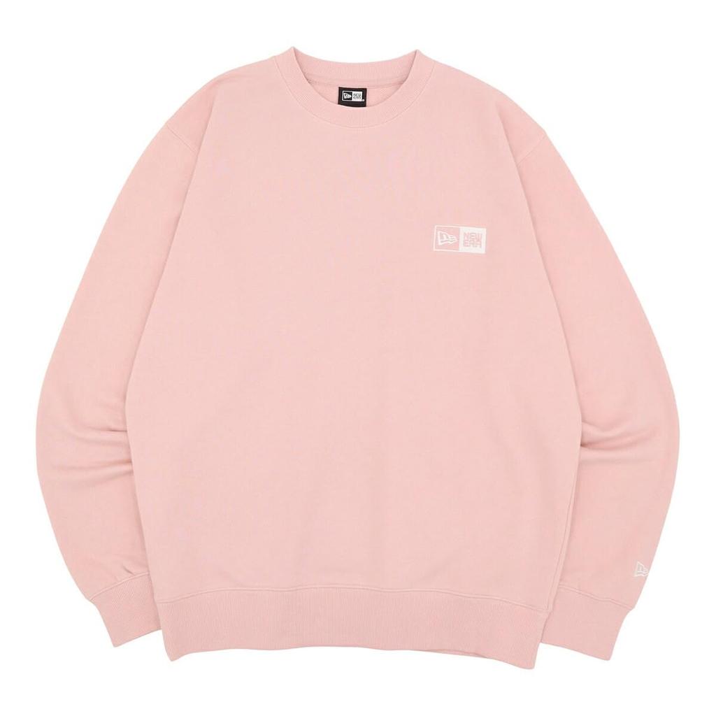NEW ERA Sweat Crew Neck Box Logo Pink Rouge Onspotz Exclusive Embroidery S