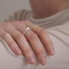 ovbeige [VEI] 925silver PETAL GEM OPEN RING_WHITE QUARTZ