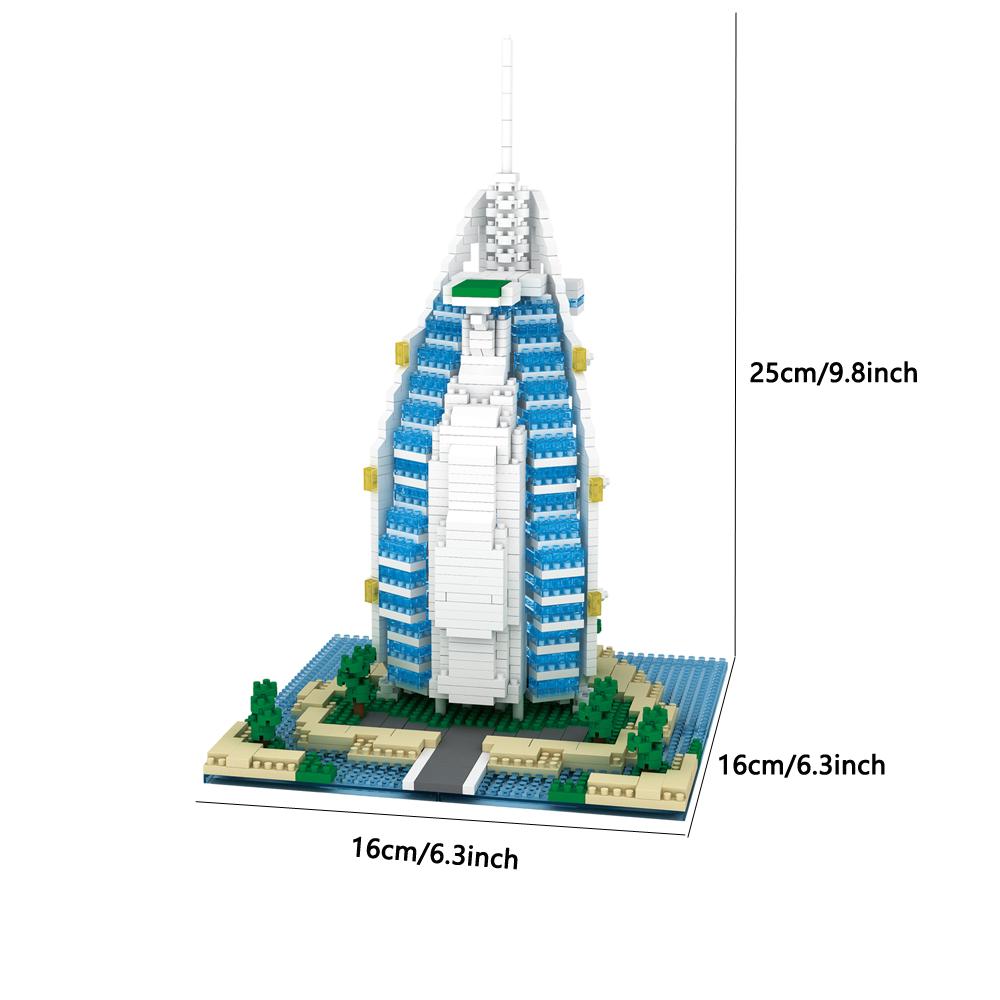 

Knew Built Dubai Skyline Building Block Models Creative Decorations Puzzle Micro Mini Bricks Toys to Exercise Hands-on Skills in bag