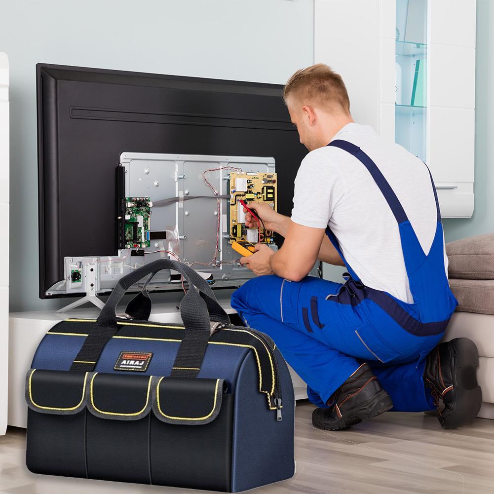 Thickened Large Capacity Electrician Tool Kit Waterproofed Wear-Resistant Upgrade Oxford Cloth Multi-Pocket Storage Tool Bag