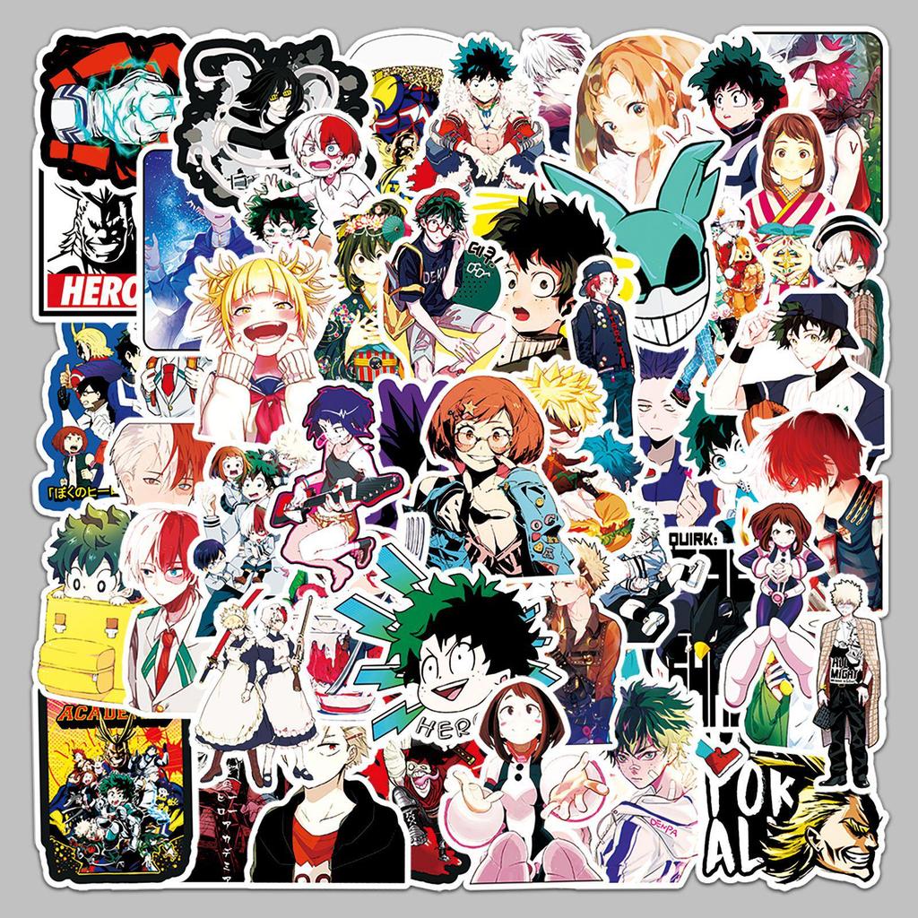 52 My Hero Academia Cartoon Stickers: Waterproof Decor for Suitcases, Laptops, Cars