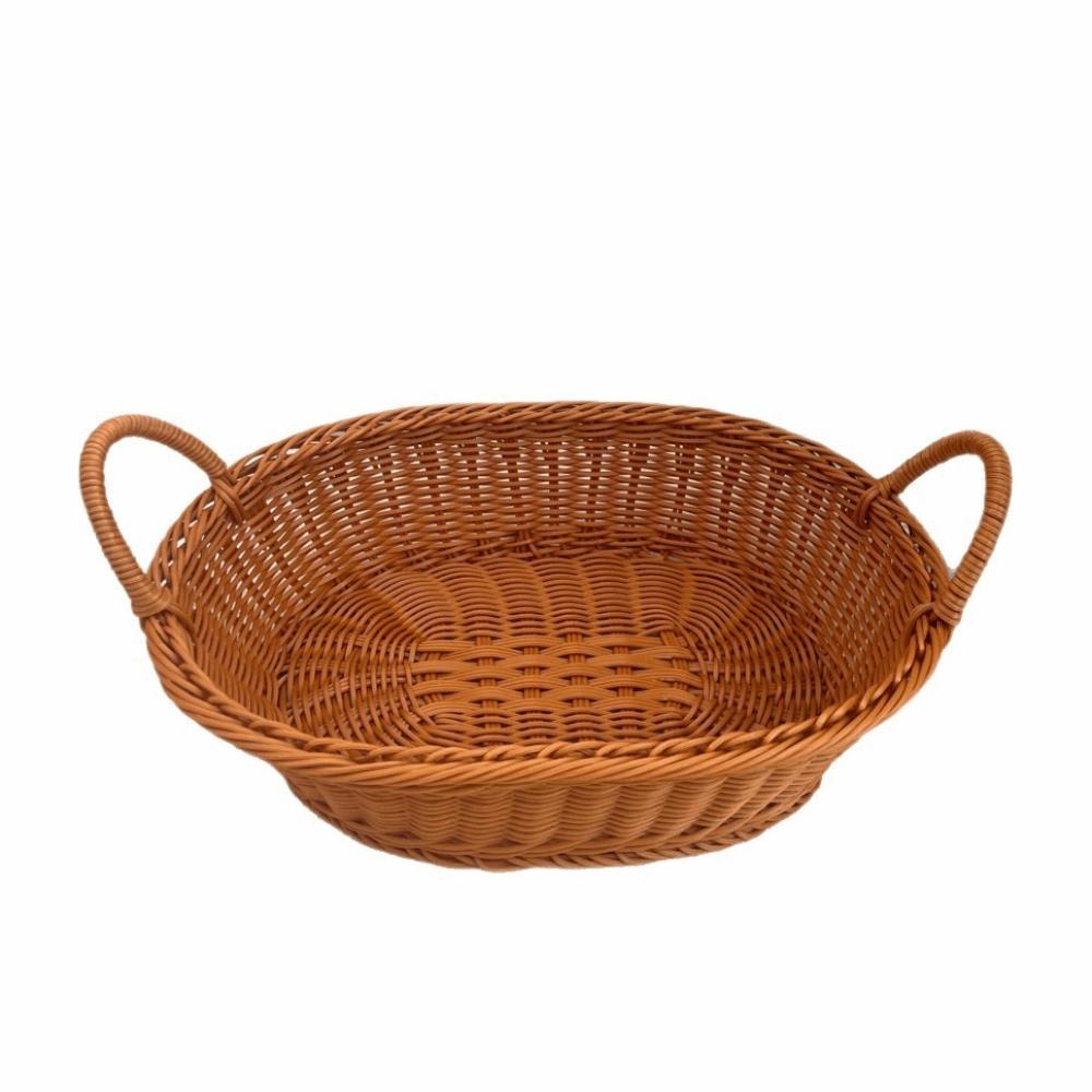 Large Capacity Handwoven Storage Basket Handmade Picnic Basket Flower Basket Picnic 7.87x11.42x2.76 in коричневый
