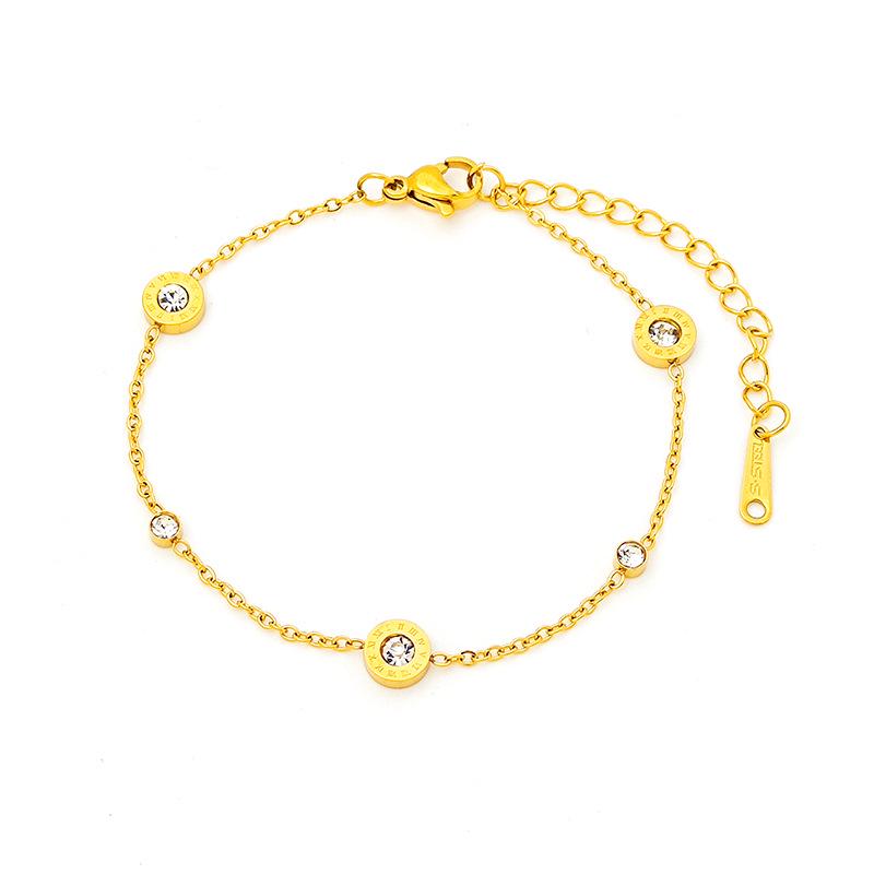 Elegant Minimalist Titanium Steel Diamond Bracelet for Women