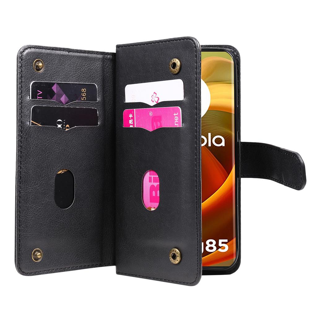 For Motorola Moto G85 5G/S50 Neo 5G Leather Case with 10 Card Holder Phone Cover Stand