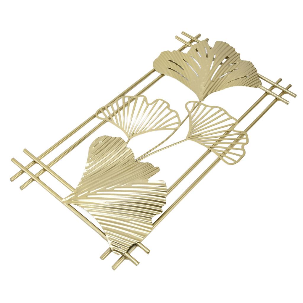 Gold Metal Wall Decor Golden Leaf Wall Hanging Decor Art Sculpture with Frame for Living Room Office Home Hotel