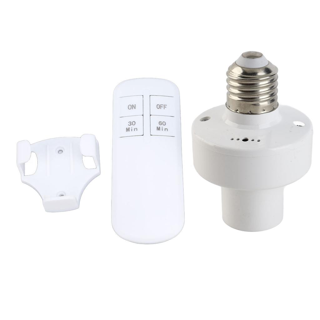 Remote Control Light Bulb Socket 30 60mins Timing Screw in E26 E27 Bulb Holder Wireless Lamp Holder