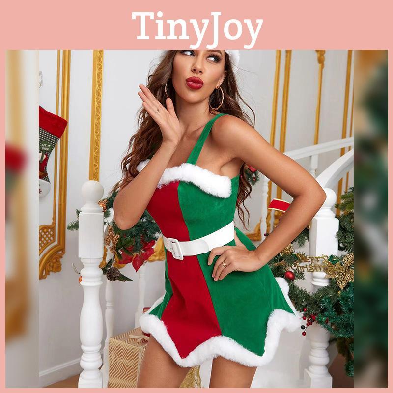 Festive Christmas Costume For Women With Polyester Fabric For Holiday Parties