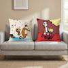 C-Calvin and H-Hobbes Cushion Cover Multi-Scene Pillow Cover for Home & Car - Reversible, Soft & Durable for Daily Use