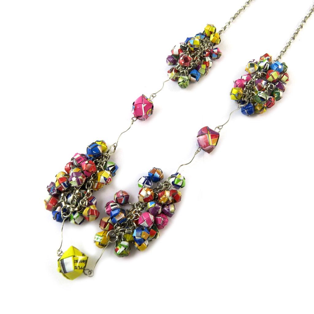 Les Trésors De Lily [N9574] - Multicolored 'New Life' Handmade Leather Long Necklace (handmade)