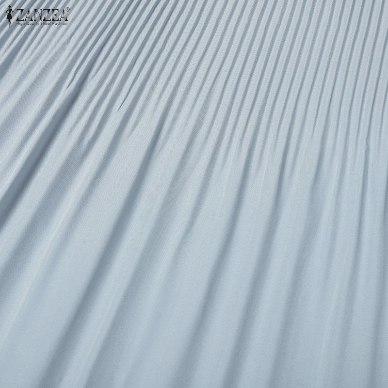 ZANZEA Women Casual Round Neck Summer 3/4 Sleeve Loose Dress