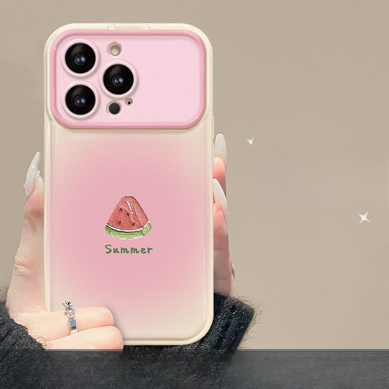 

Подходит для Apple 15 Чехол для мобильного телефона iPhone 14 Летний арбузный ремешок 13 Флип-зеркало 12 Милый мультфильм 7/8 iphone 12