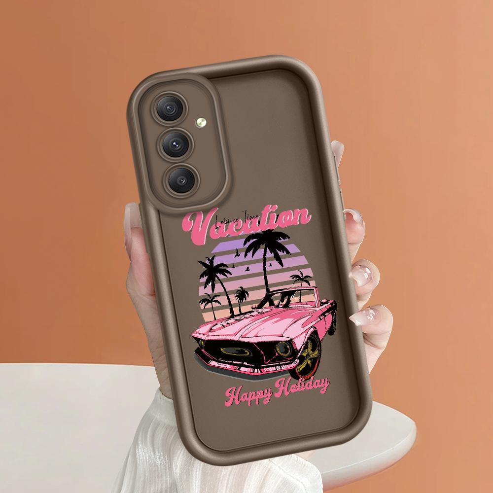 Soft Silicone Square Ladder Printing Pattern Phone Casing Full Cover Camera Shockproof Protection Rubber Case for Samsung