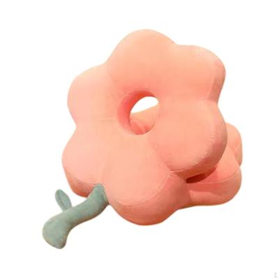 Pillow Cartoon Facial Sweet Soft Flower Shape Desk Hugs Cushion for Bedroom Office Hotel