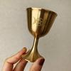 Ritual Cup Altar Goblet Wicca Gold Plating Brass Ceremony Moon Divination Astrological Tool Board Game Witchcraft Prop Supplies