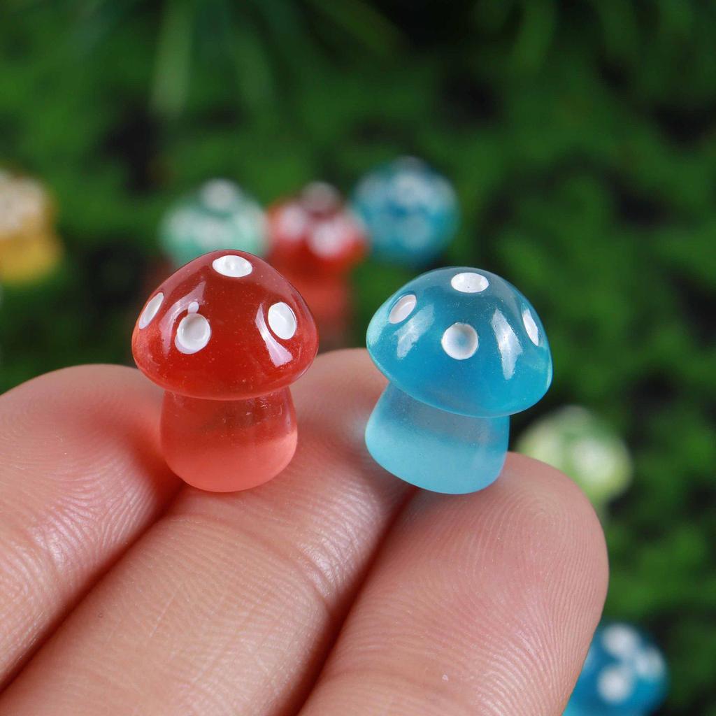 Colorful DIY Luminous 3D Mini Mushroom Jewelry Accessories for Creative Micro Landscape Landscaping