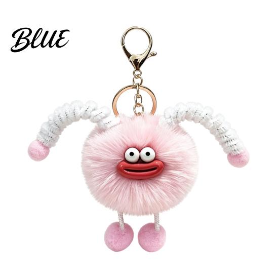 Fluffy Bag Pendants Sausage Mouth Creature Plush Keychain Cartoon Fuzzy Ball Keyring Pendant Women Key Rings Decorative Keychain for Handbags Purses