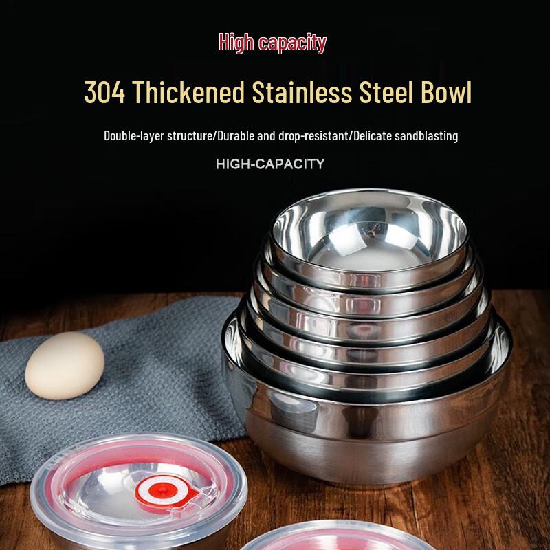 14cm Stainless Steel Heat-Insulating Bowls - 10 Pack
