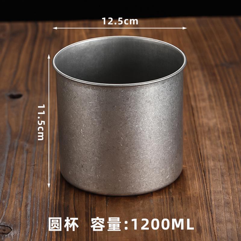 Retro Stainless Steel Coffee Cup  Milk Juice Beer Cup Durable Camping Travel Kitchen Restaurant Cup Outdoor Camping Water Mugs